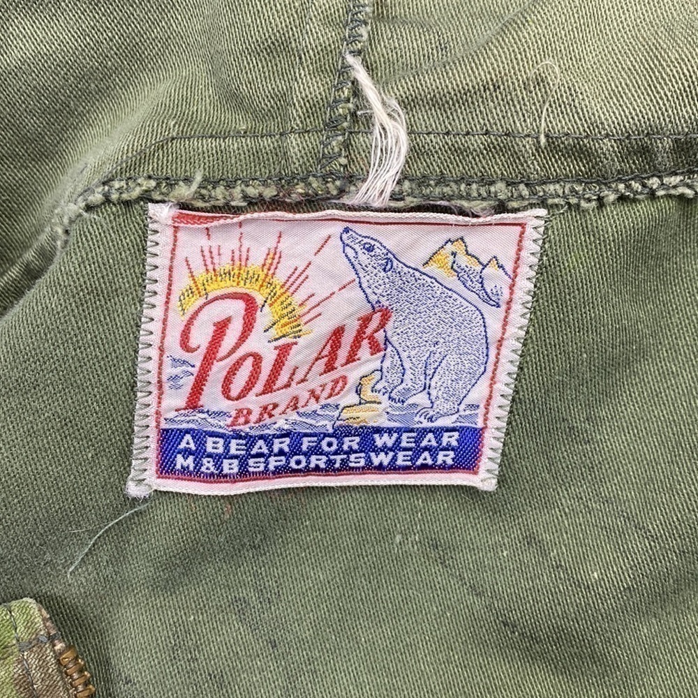 Vintage Polar Brand Camo Camouflage Military Utility Field Jacket 60s Size XL - Picture 3 of 8